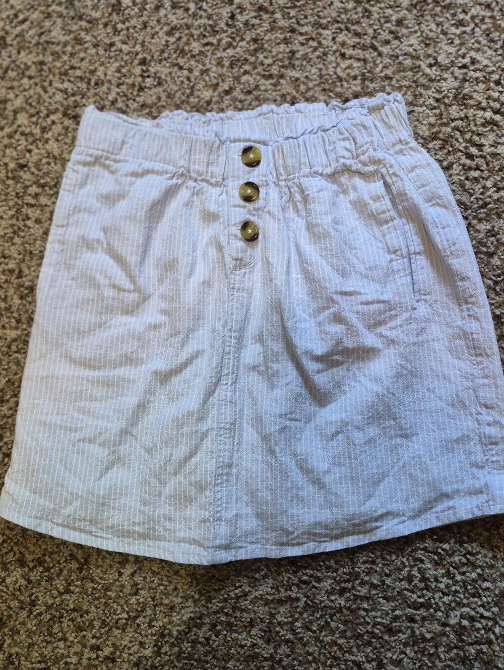 Urban Outfitters White Pinstriped Mini Skirt Size XS
